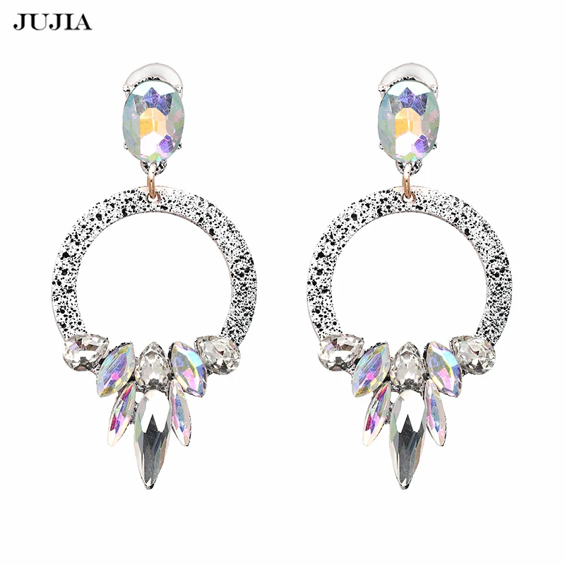 Jujia Роскошные бусины-стразы Мода Boho яркие серьги-подвески Свадебные обручальные серьги-подвески Для женщин