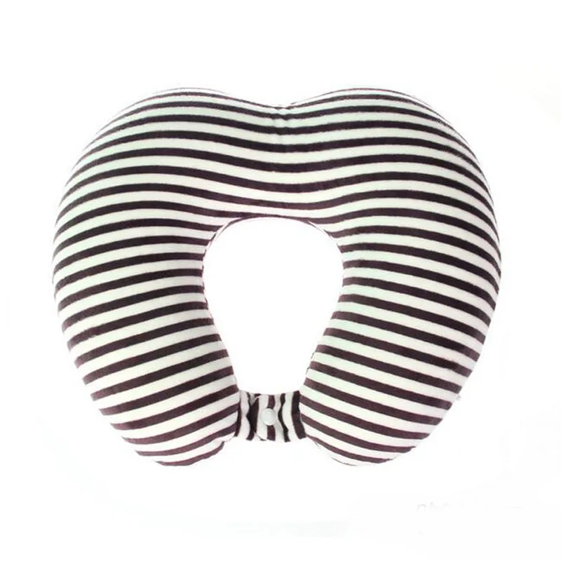U Shape neck Pillow Love Heart Stripe Transfer Printing Travel Pillows Massager With button Memory Kissen Foam Body | Дом и сад