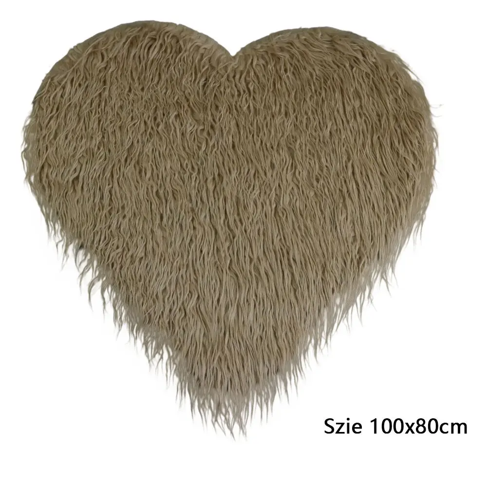 Camel 100x80 D& J в форме сердца искусственное меховое одеяло для детской фотосъемки реквизит корзина набивная подушка для фотосъемки одеяло s реквизит для фотосъемки - Цвет: Camel 100x80