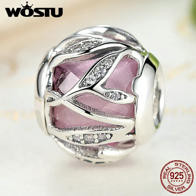 WOSTU Лидер продаж 925 пробы серебро Природа сияния Шарм бусины подходят WOST браслет Аутентичные DIY ювелирные изделия