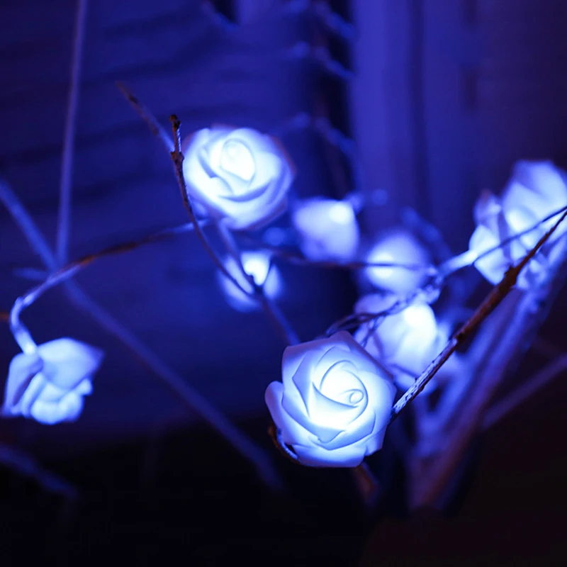 2018 лучший подарок светодиодная гирлянда в виде цветка розы на батарейках для