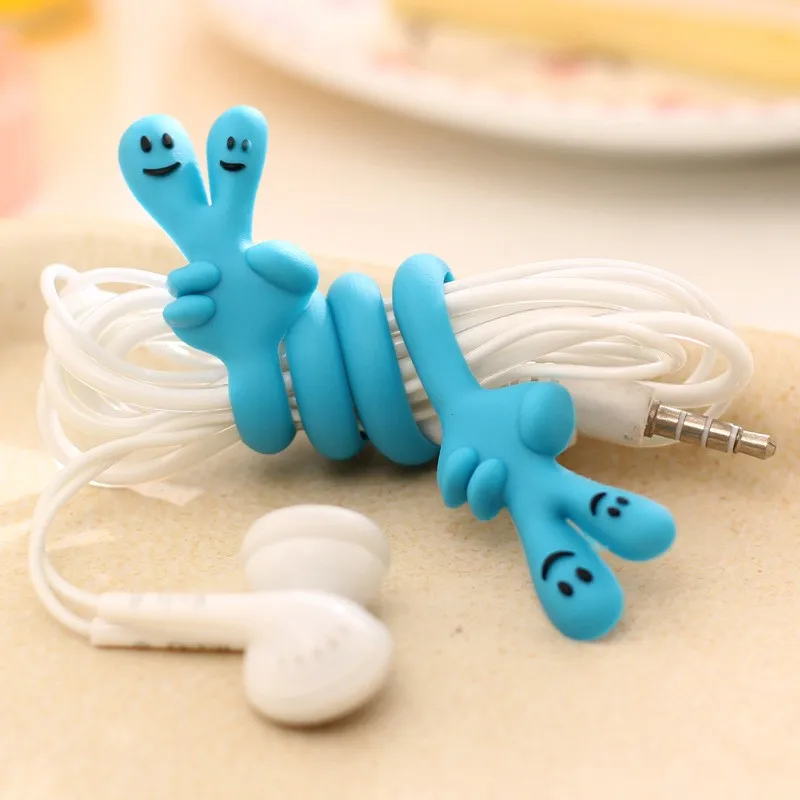 

200PCS/lot Lovely classic finger bending strip Cable Wire Organizer Cable Winder Tidy Cord Holder for Earphone USB Cable