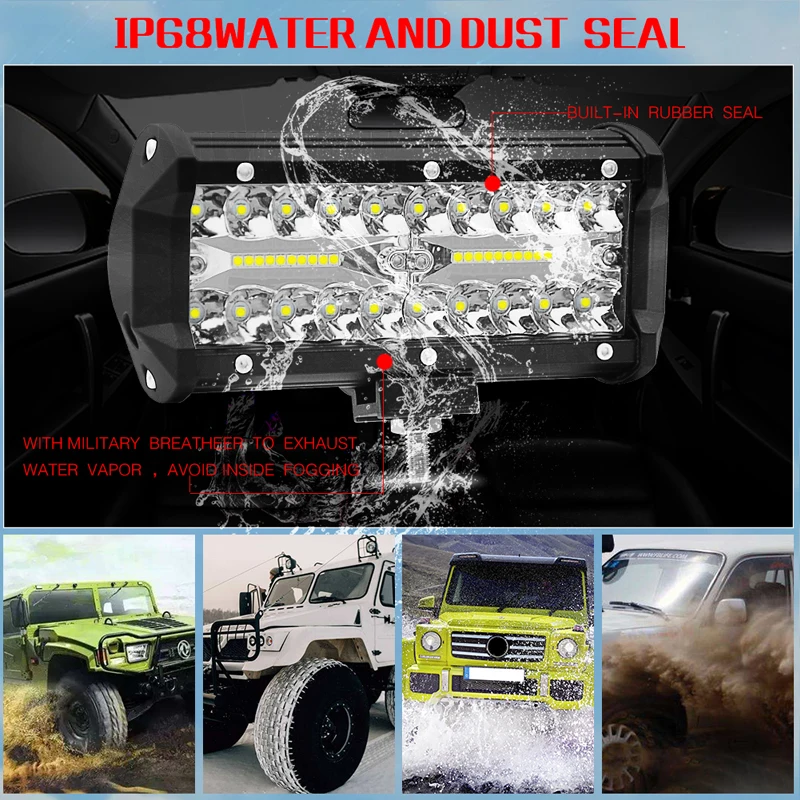 FLYCAR 4/6/15 дюймов 60W/120w/300w светодиодный рабочий светильник бар комбинированного