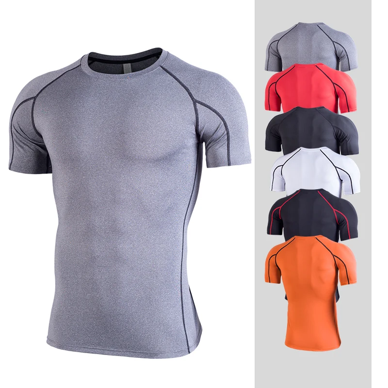 Rashguard Мужская рубашка для тренажерного зала дышащая сухая Спортивная мужские