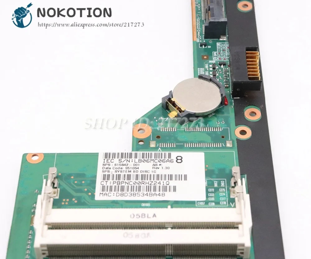 NOKOTION 615842-001 For HP CQ32 G32 Series Laptop Motherboard HM55 DDR3 HD 5470 6050A2314301-MB-A03 Free CPU | Компьютеры и офис