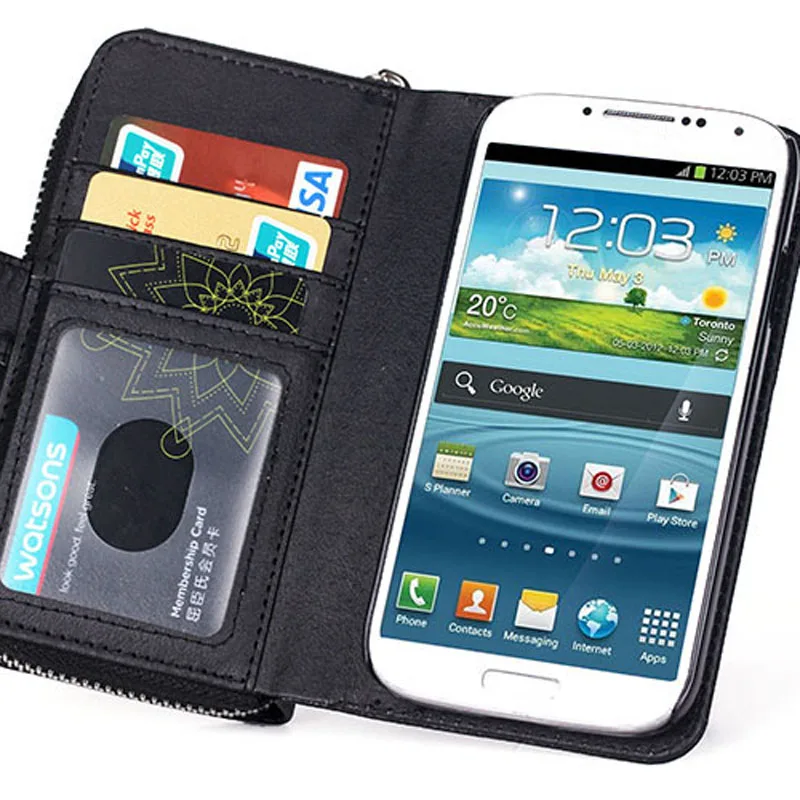 Чехол из искусственной кожи в стиле ретро для Samsung Galaxy S4 i9500 сумка на молнии