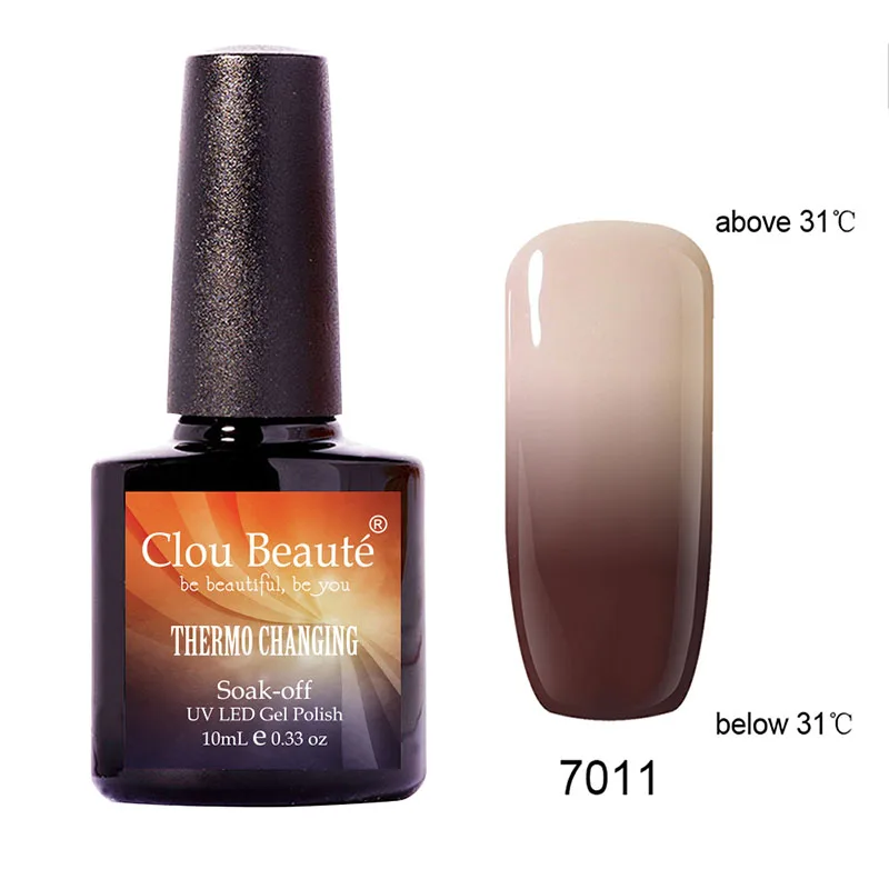 Clou Beaute термо меняющийся Гель-лак для ногтей, блестящий УФ/светодиодный температурный Гель-лак, Гель-лак, впитывающий УФ-гель для ногтей - Цвет: 7011