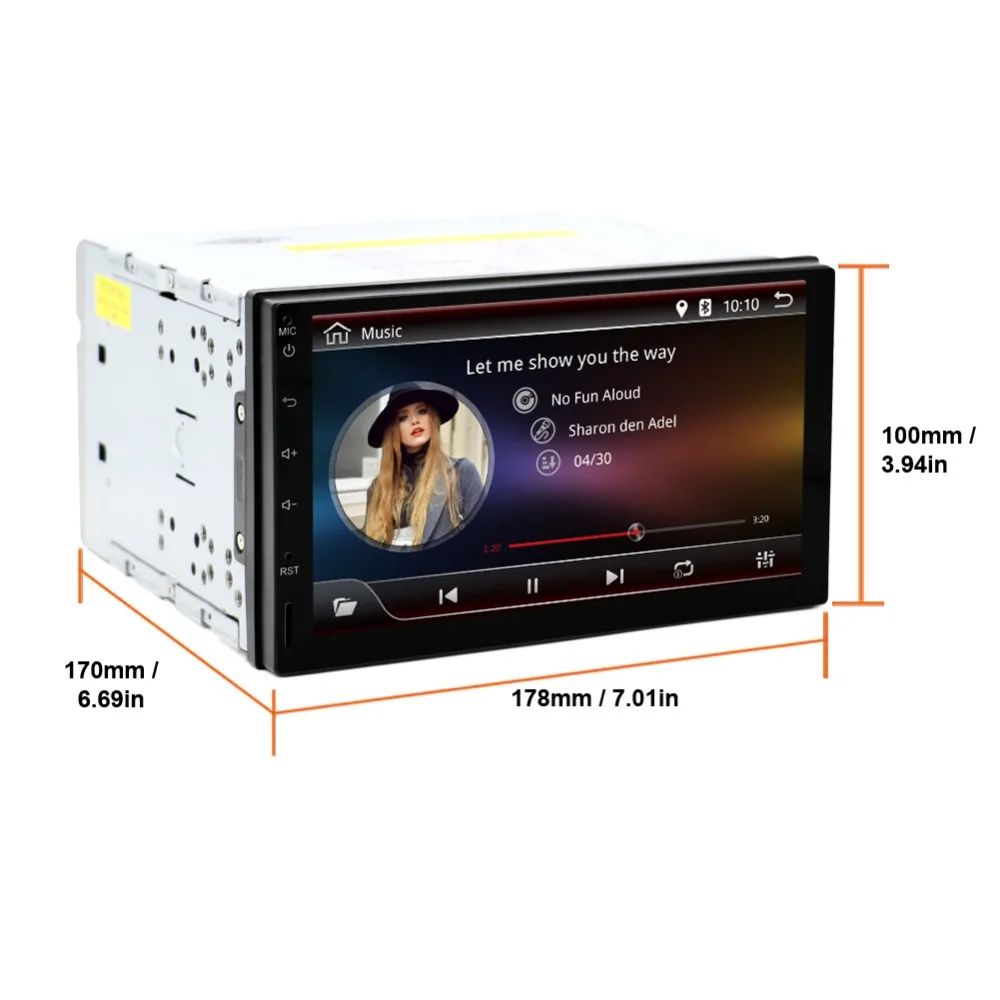 Автомагнитола с 7 дюймовым дисплеем четырёхъядерным процессором Android 1 Bluetooth Wi Fi AUX