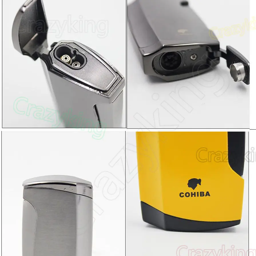 COHIBA цинковый сплав 2 факел JET FLAME сигарета зажигалка с дырокол подарочная коробка |