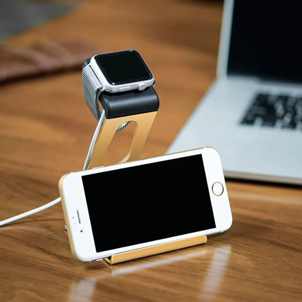 Алюминиевая Подставка для зарядки из ТПУ док станция держатель Apple Watch серии 1 2 38 42