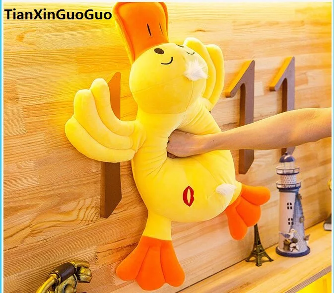 

cartoon lying duck plush toy lovely yellow duck large 75cm soft doll throw pillow Valentine's Day gift w2599
