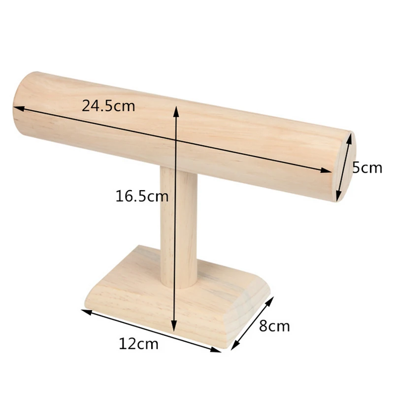 

1Pcs Wood bracelet chain watch holder T bar rack jewelry display organizer stand holder Packgaing Shelf
