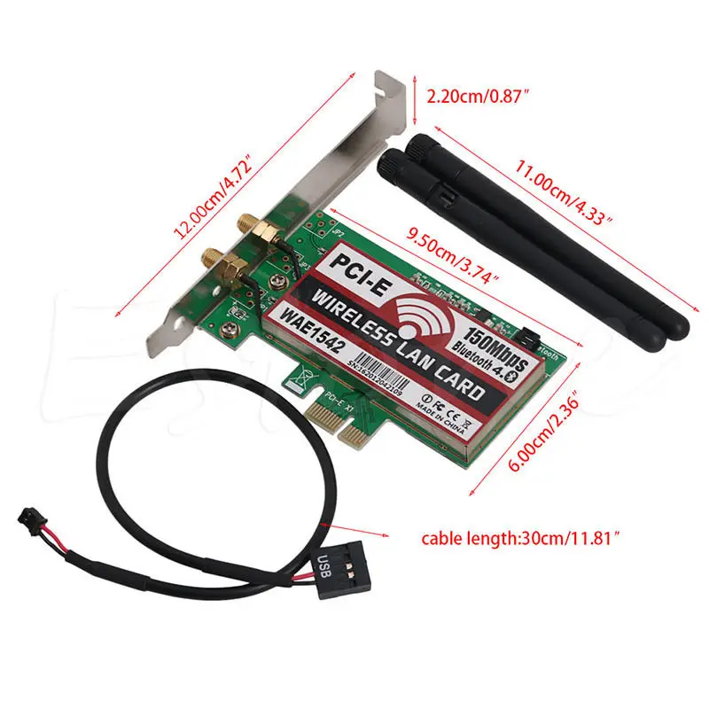 150 м Беспроводная Bluetooth 4 0 PCI E экспресс карта WIFI сеть LAN Ethernet NIC|Сетевые карты| |