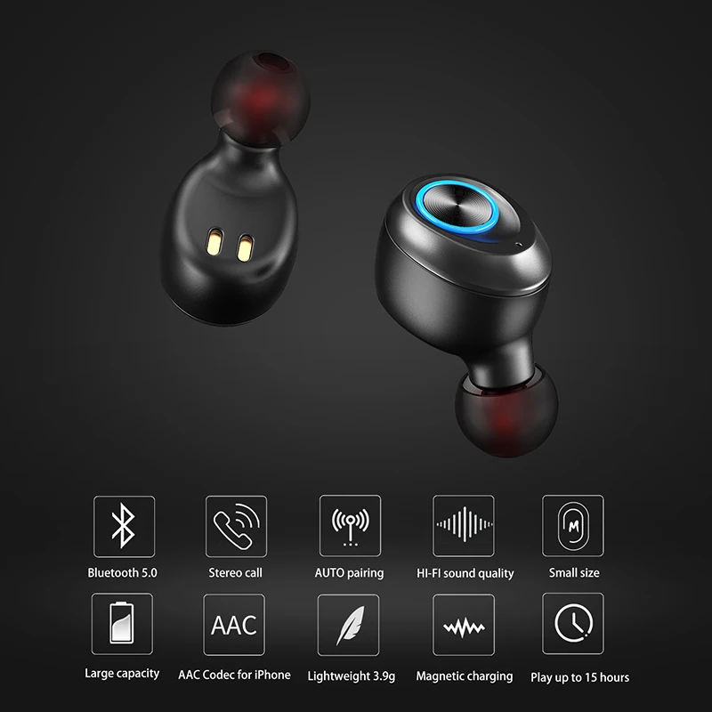 Наушники Anomoibuds TWS 5 0 Bluetooth наушники Беспроводная зарядка стерео беспроводные с
