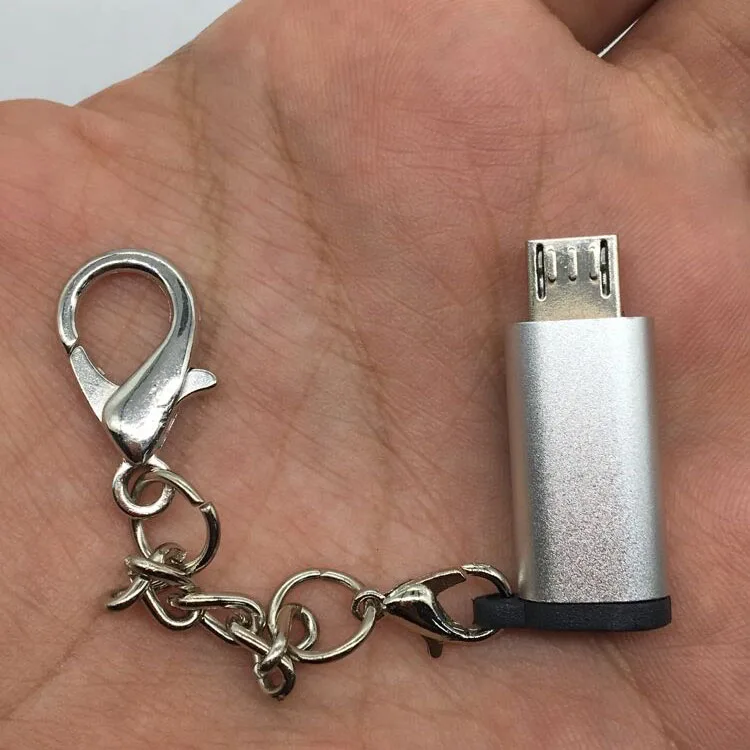 Серебристый Адаптер Micro-type-C для зарядки и синхронизации с вешалкой адаптер Micro type-C для зарядки - Цвет: Серебристый