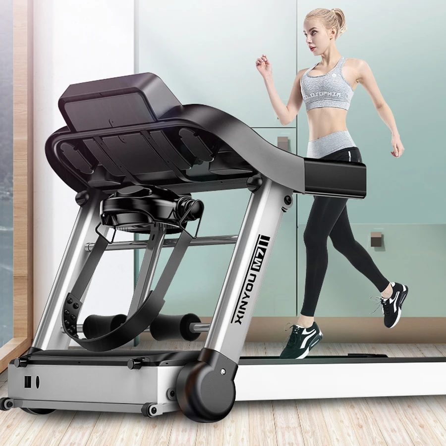 Сворачиваемый беговой тренажер с ЖК-дисплеем для дома с функцией похудения Led Ultra-quiet, гимнастическим оборудованием Walking Six-wheel Drive Damping.