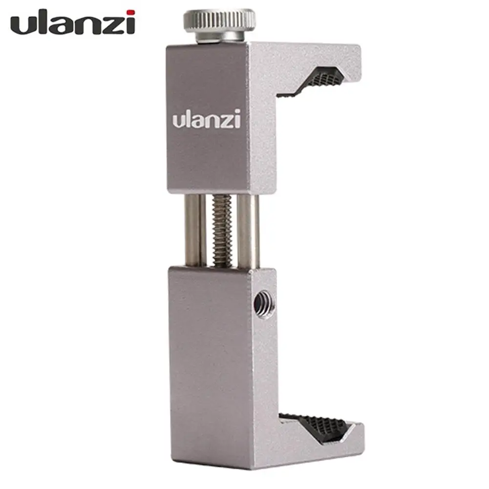 Ulanzi ST-02s 1/4 интерфейс зажим для мобильного телефона Поддержка горизонтальной вертикальной съемки тренога для смартфонов Крепление Зажим адаптер - Цвет: Серебристый