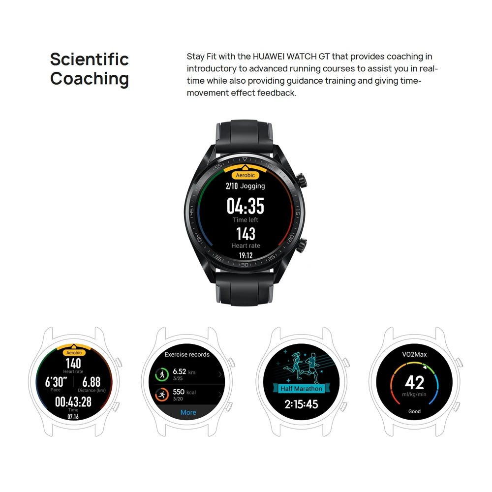 Huawei Watch GT Смарт часы Поддержка gps NFC 14 дней Срок службы батареи 5 атм водонепроницаемый телефонный Звонок трекер сердечного ритма для Android iOS