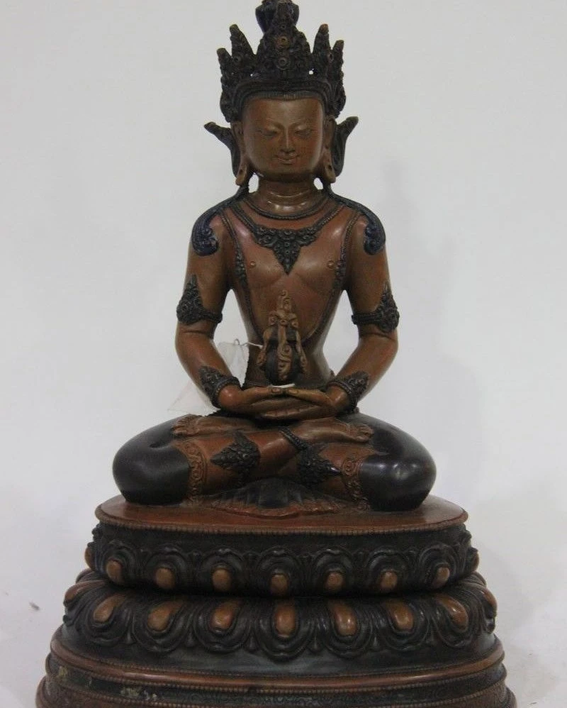 Tibet Temple Buddhism Red Copper Sakyamuni Amitabha Amitayus Buddha of Longevity | Дом и сад