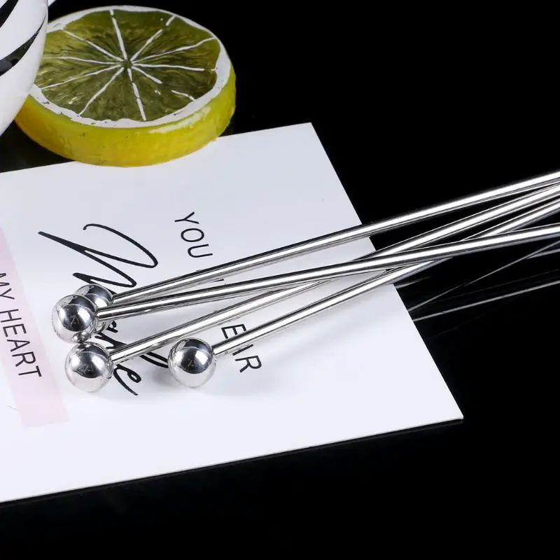 

Stainless Steel Swizzle Stick with Donut Shape Round Head Mixing Cocktail Coffee Stirrers Wine Drink Bar Accessories