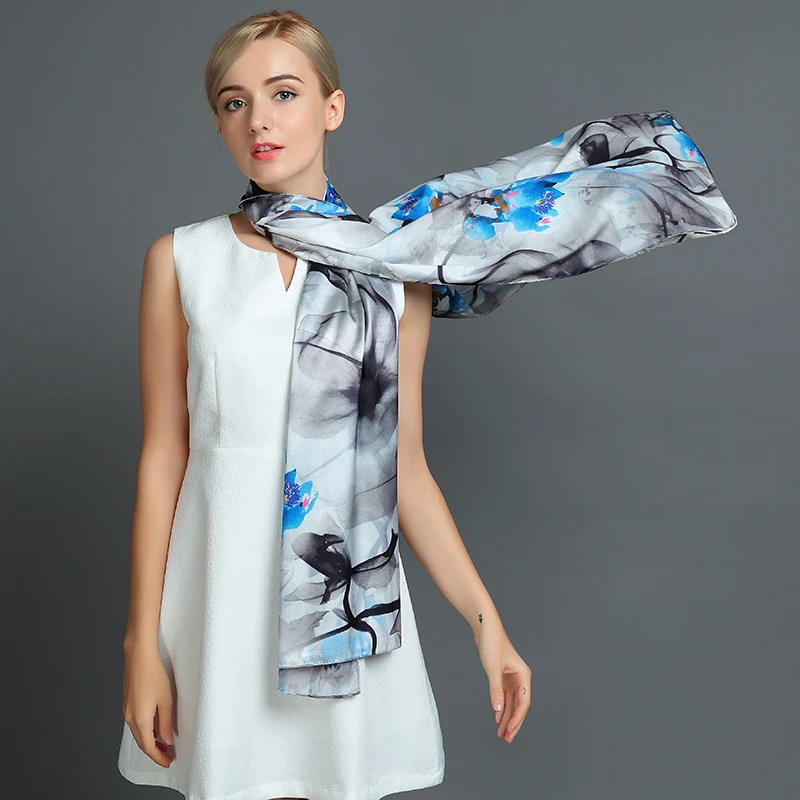 [FEILEDIS] 2017 шелковый шарф модная женская шаль многоцелевой двусторонний Замена