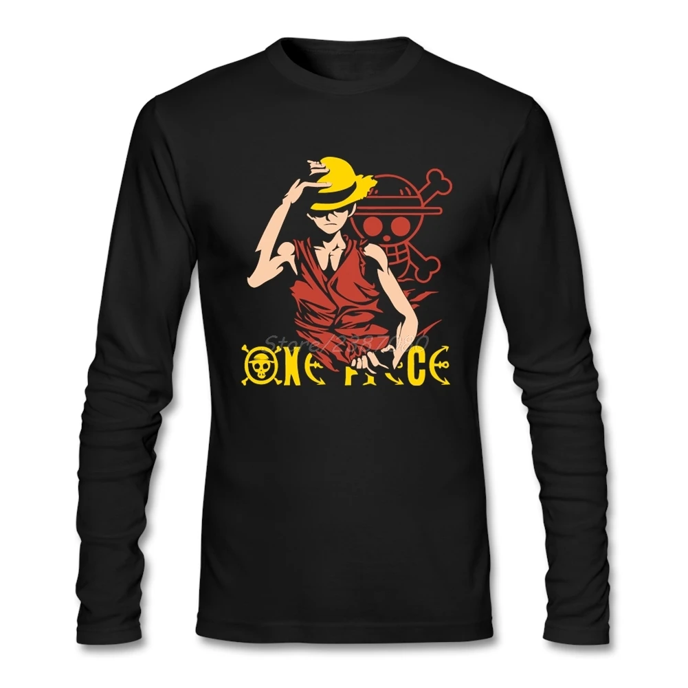 Luffy злой цельный аниме футболка на заказ с длинным рукавом для мужчин 2019 Горячие
