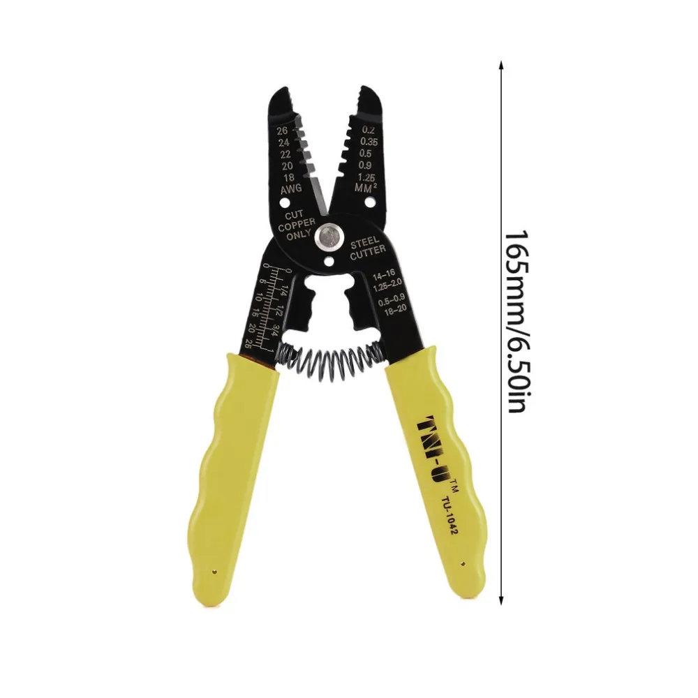 TU-1042 Portable Cable Cutter Universal Wire Stripper Electric Wires Stripping Pliers Crimper Strippers Tools | Инструменты