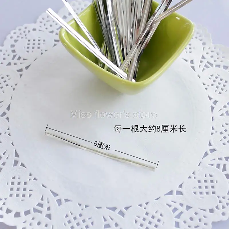 800 шт./упак. 8 см металлические скрученные Галстуки для торта хлеба леденца конфет