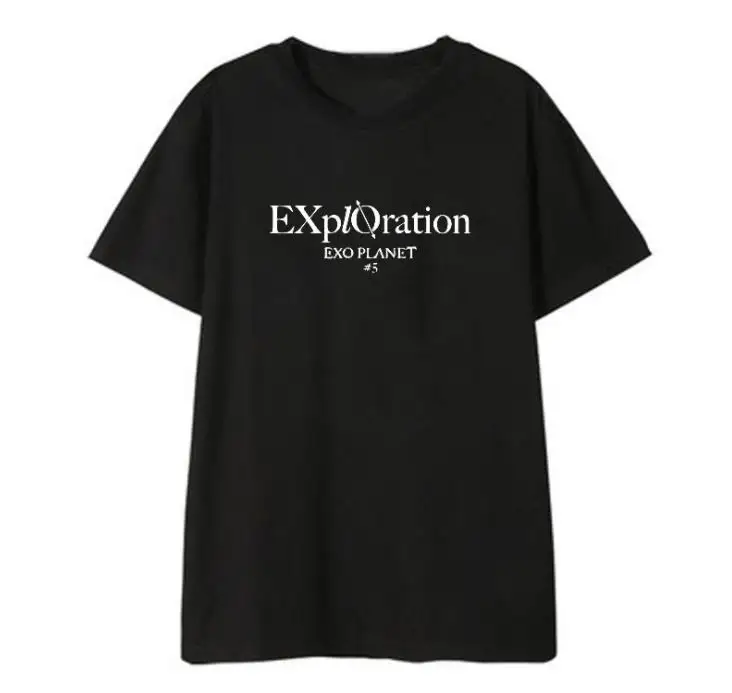 Футболка Kpop exo planet #5 летняя унисекс свободная с коротким рукавом принтом названия