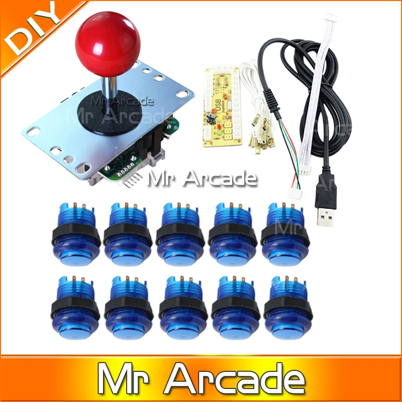 Аркадный джойстик набор сделай сам ручка USB-контроллера + ДЖОЙСТИК sanwa 10 кнопок с