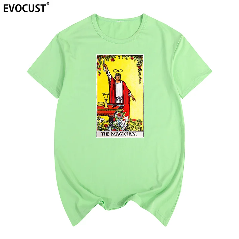 

The Meaning of the Magician Major Arcana Tarot Card in Readings Summer print T-shirt Cotton Men T shirt New women TEE
