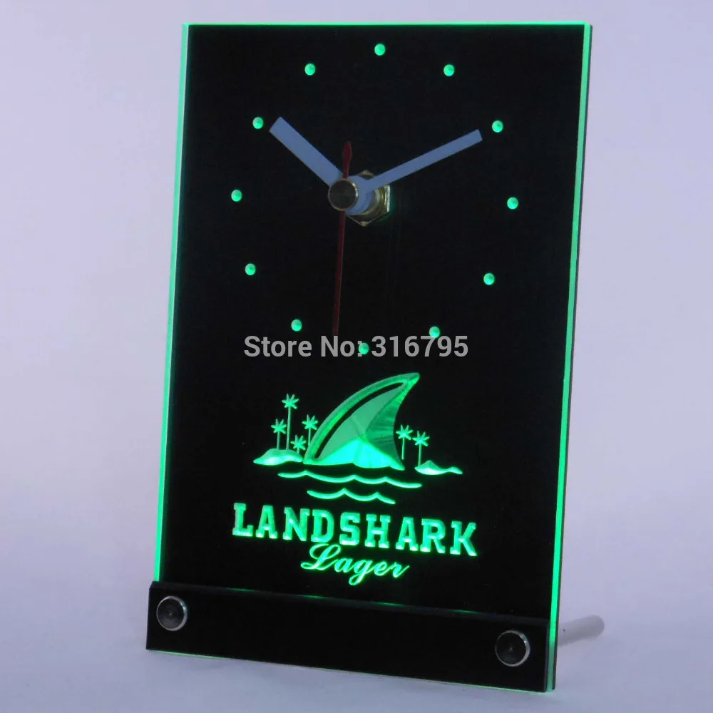 Большие Настольные часы tnc0118 Landshark 3D со светодиодной подсветкой - купить по