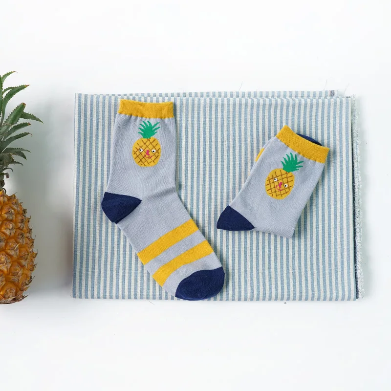 

Men's Sock Women's Sock Taka Sand Fruit Series Healing Cartoon Illustration Watermelon Kiwi Pears Pineapple Apple Lovers Sock