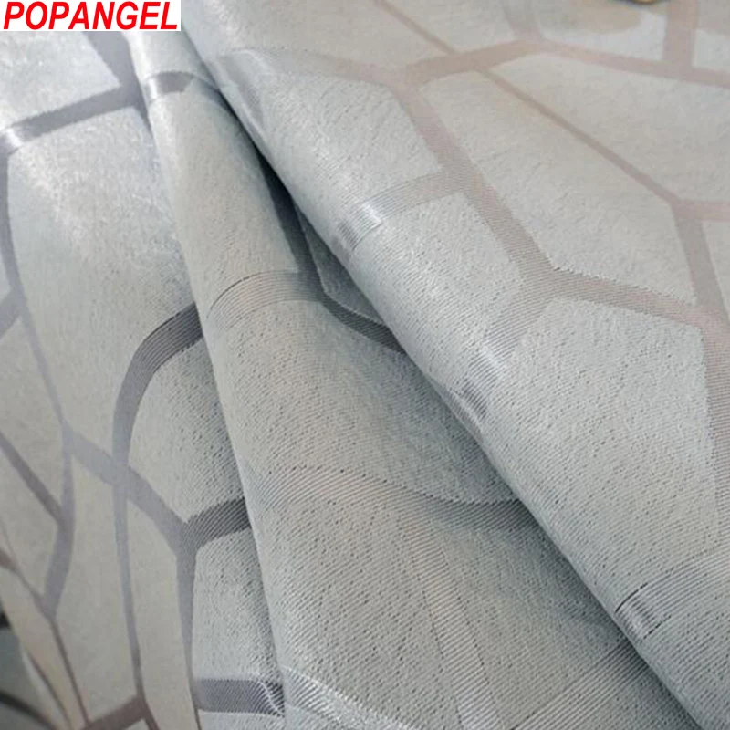 Popangel новые замшевые клетчатые жаккардовые шторы с высоким затемнением серые для