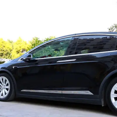 

ABS Chrome Side Door Body Molding Cover Trim 4pcs For Tesla Model X 2016-2018