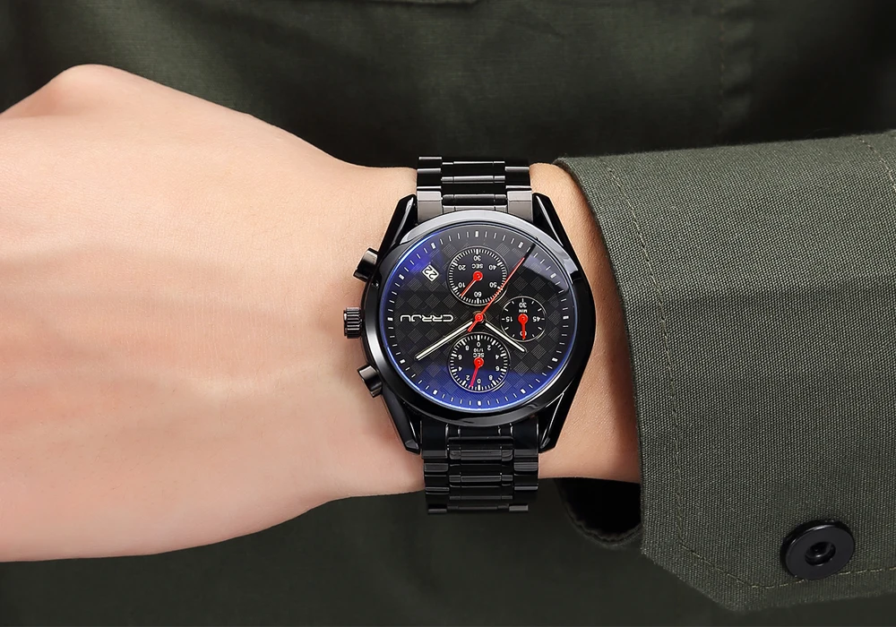 

CRRJU Mens Watches Top Brand Luxury Watches Classical Quartz Waterproof Sport Business Wrist watch Male Clock relojes hombre