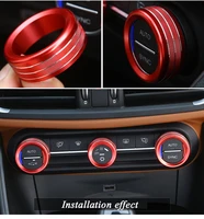 3pcs for alfa romeo giulia stelvio 2017 car center console air conditioning knobs circle trim alloy auto accessories styling