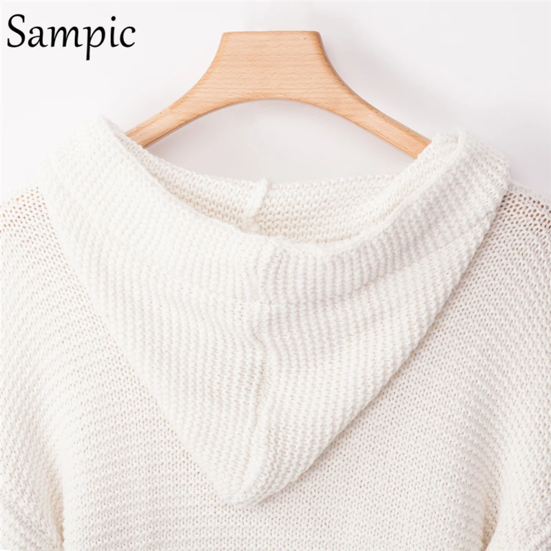 

Sampic women casual long knitted cardigan sweater ladies winter autumn long sleeve loose oversized sweater 2019