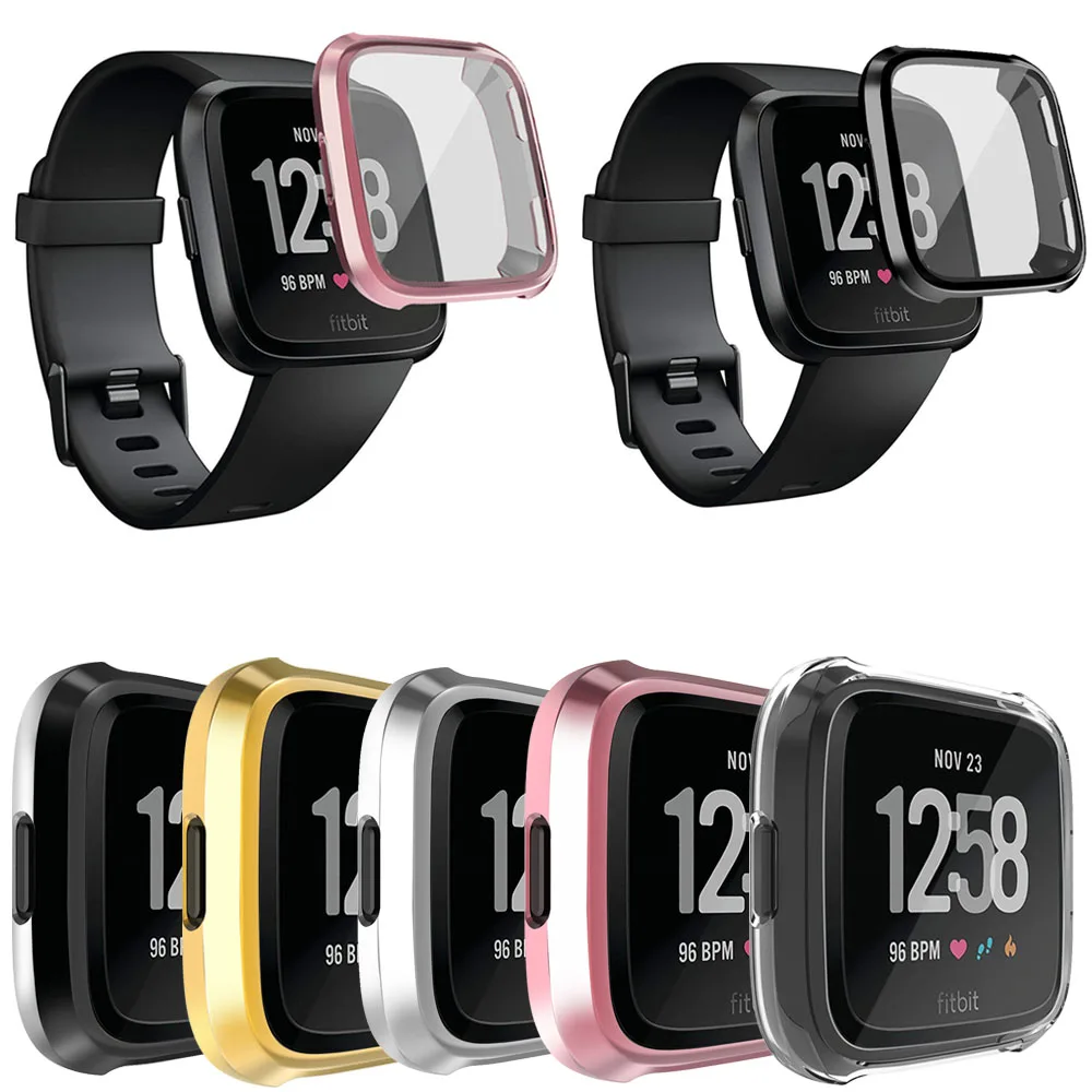 

Чехол с полной защитой для Fitbit Versa, ремешок, чехол с покрытием для Fit часы Versa, защитный чехол для экрана, чехол, Обложка