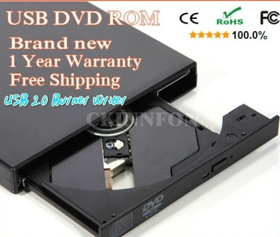 

20Pcs/Lot Professional Ultra Slim External Drive USB 2.0 Burner Writer DVD BD-ROM 3D Blu-Ray Player for Linux Windows Mac OS