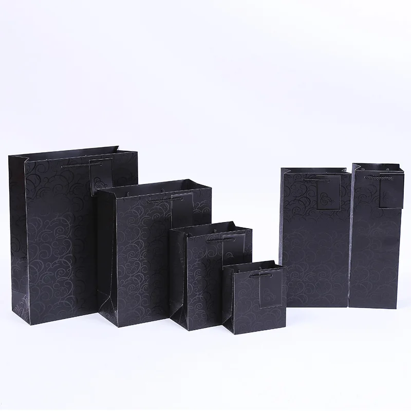 100 шт./лот Роскошный Золотой Серебряный бумажный подарочный пакет с ручкой для