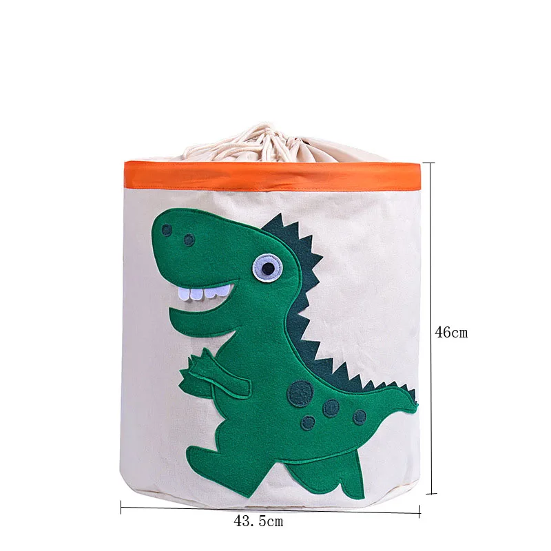 green Dinosaurs Большой мультяшный складной контейнер для хранения детских игрушек, органайзер для одежды, коробка для хранения мелочей, офисные органайзеры, корзина для белья для дома - Цвет: green Dinosaurs