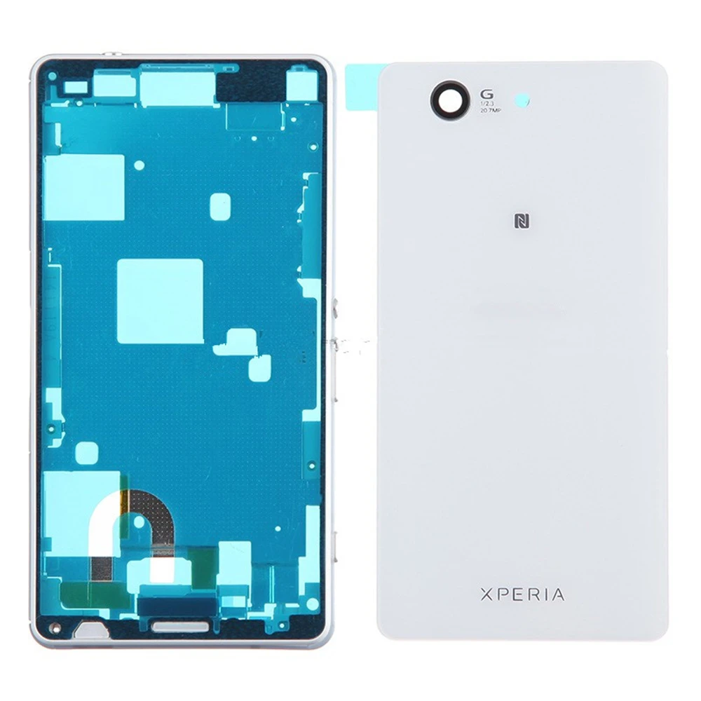 For Sony Xperia Z3 Compact D5803 D5833 Full Housing Front LCD Frame Bezel Plate + Battery Door Replacement!! | Мобильные телефоны и