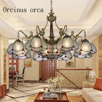 european style luxury retro chandelier living room mediterranean style rural glass chandelier free shipping