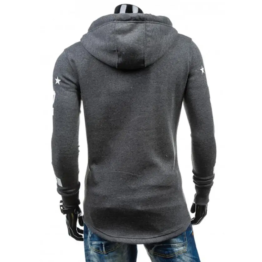Men Hoodies Long Sleeve Sweatshirts 2019 Brand Fashion Casual Zipper Jacket Patch Leather Plus Size Streetwear Slim Fit Coat | Мужская
