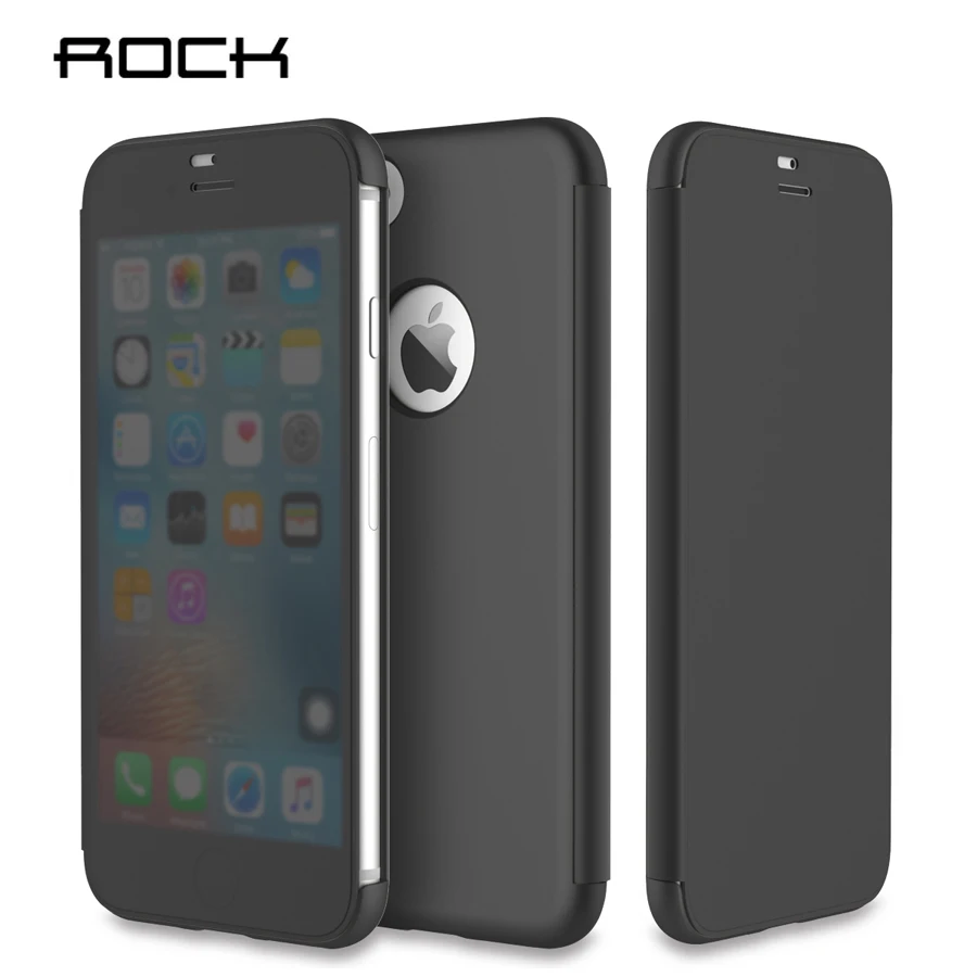 Rock для iPhone 7, 7 plus pu флип-чехол Dr. V невидимый изысканный чехол для телефона просмотр Смарт-защитный чехол для телефона для Apple iPhone 7 Plus