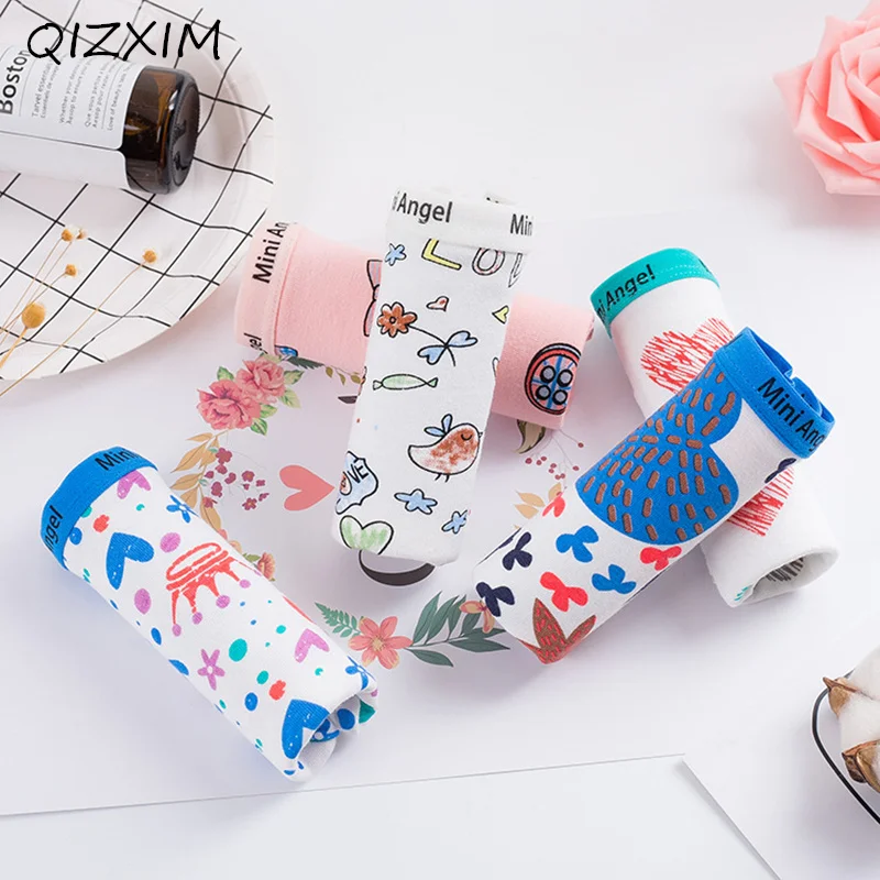 Женские хлопковые трусики QIZXIM новое нижнее белье с принтом из мультфильма