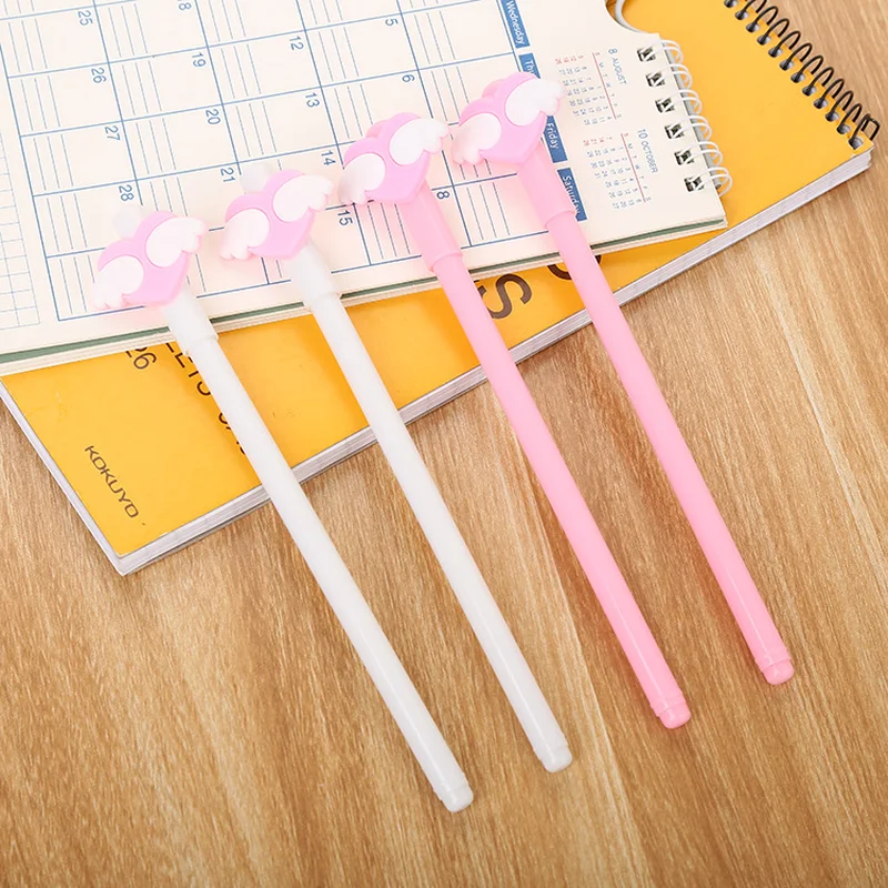 

100 PCS Angel Wing Neutral Pen Cute Cartoon Students Love Learning Office Stationery Signature Pen Kawaii school Stationery