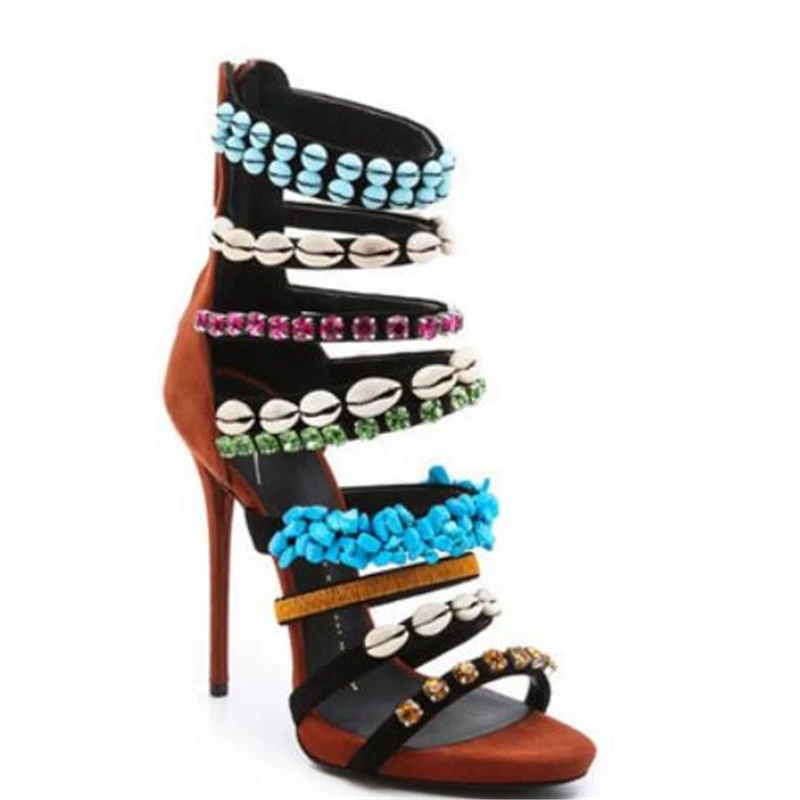 Босоножки женские в римском стиле с прозрачным украшением летние ботинки на