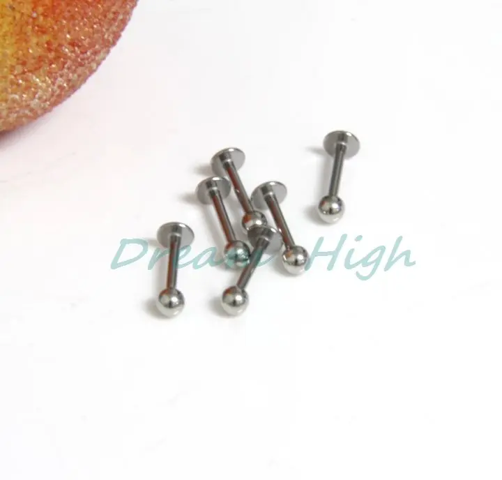 

New Arrive 316L Stainless Steel Labret Ring Lip Piercing Body Jewelry 100pcs/lot Free Shipping Promotional Product